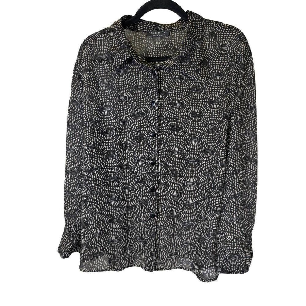 Chapter One Sportswear Button Up Long Sleeve Dress Shirt Women's Size 18